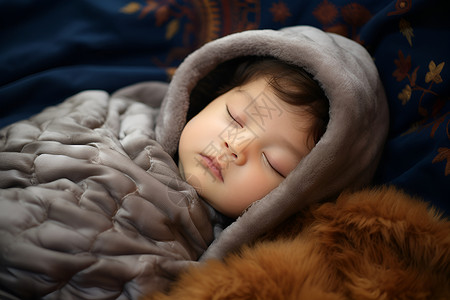 睡觉中的宝宝背景图片