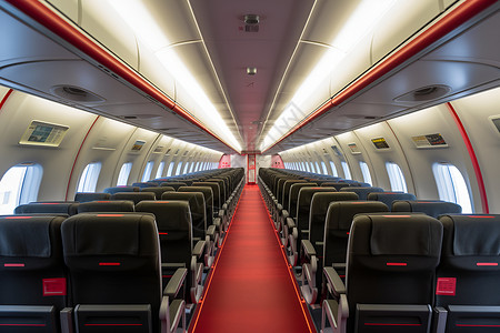 通道走廊飞机经济舱的座椅背景