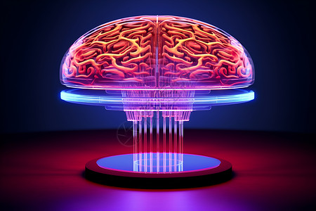 立体的脑芯片技术背景图片