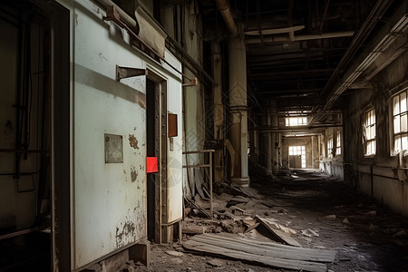 被遗弃的破旧工厂背景图片
