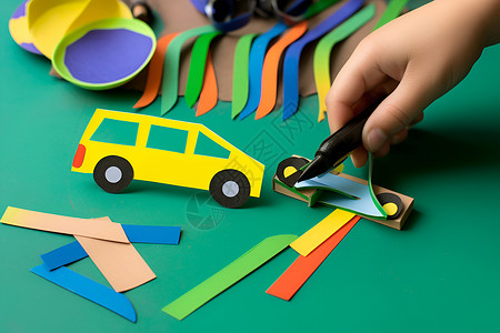 剪纸工具儿童手工作品背景