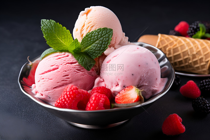 果香四溢的冰淇淋图片