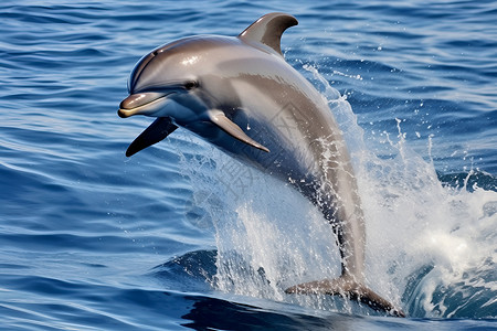 海洋中欢乐的海豚背景图片