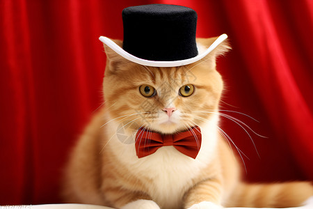 神秘的绅士猫背景图片