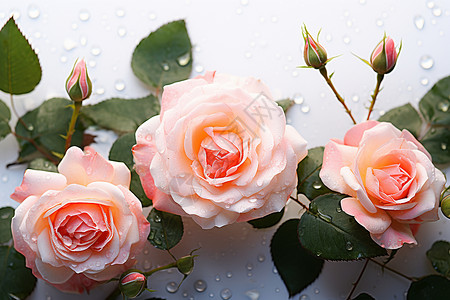娇艳欲滴的玫瑰花背景图片