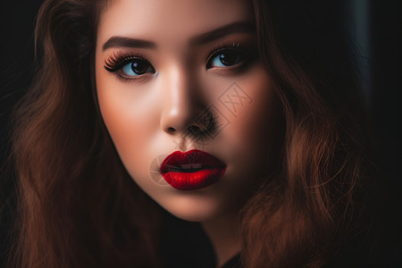 红唇女性背景图片