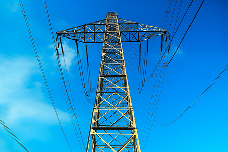 电线结构一座高塔背景