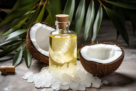 天然的椰子油背景图片