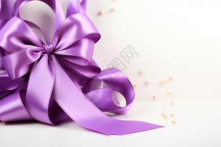 浪漫的紫色丝带高清图片