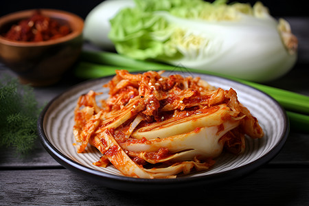 美味佳肴的韩式泡菜高清图片