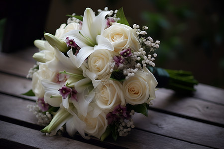 精美的婚礼花束背景图片