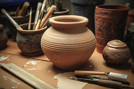 手工制作的陶瓷作品高清图片