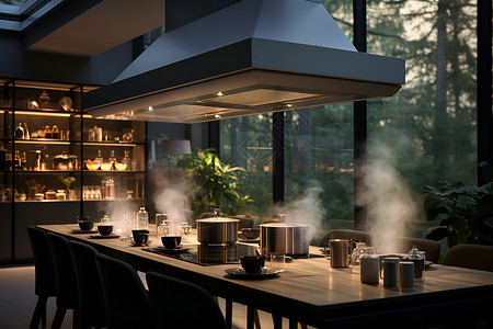 智能餐厅室内家居的餐厅排烟机器设计图片