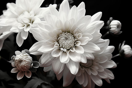层层叠叠的白色花朵背景图片