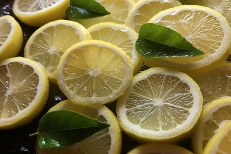 青涩多汁的柠檬背景图片