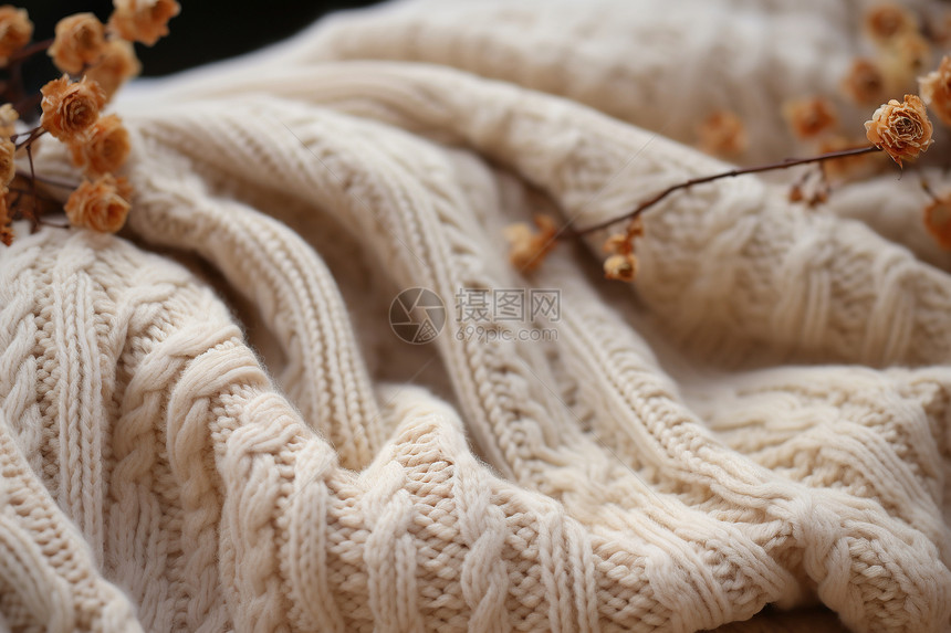 温暖的针织毛衣图片