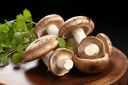 天然新鲜的蘑菇背景图片