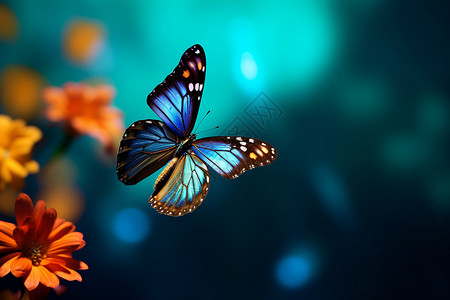 美丽翅膀翩翩起舞的蝴蝶背景