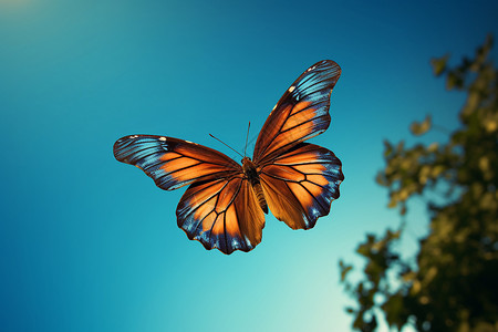 漂亮蝴蝶半空中的蝴蝶背景