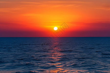 日落海边背景图片
