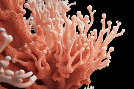 灯蛾毛虫自然形成的珊瑚背景