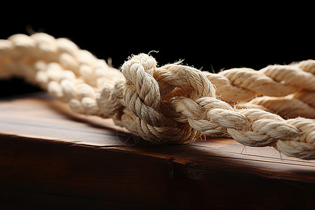 麻绳编织桌上编织的麻绳背景