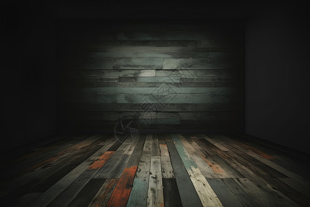 黑暗的木纹墙壁背景图片