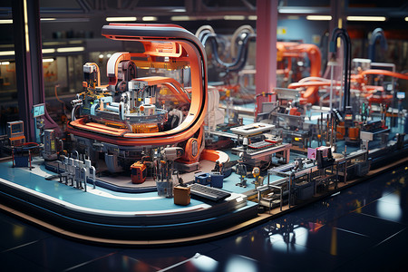 自动化机器生产线背景图片