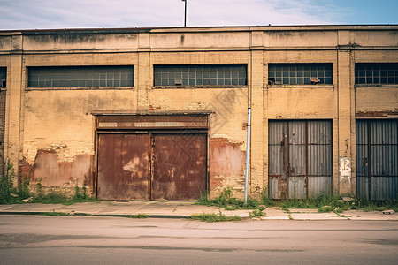 工厂大门素材破旧仓库的大门背景
