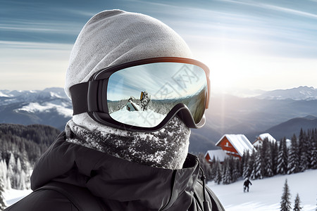 户外滑雪的男士背景图片