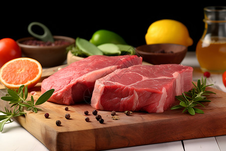 鲜嫩的肉排烹饪肉排高清图片