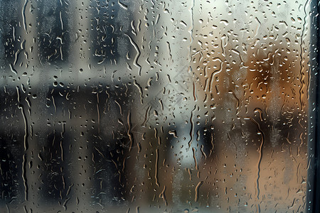 窗户上的雨滴高清图片