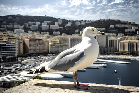 城市建筑上的鸟背景图片