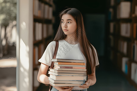 充满活力的女学生背景图片