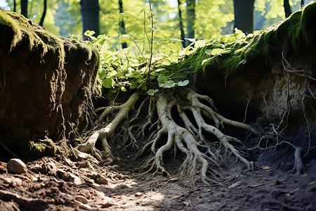 突出的根系背景图片