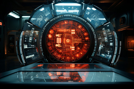 未来科技控制中心背景图片