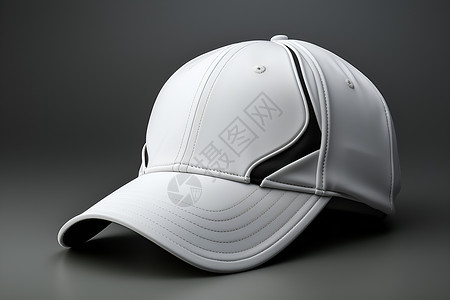 灰色背景上的白色棒球帽背景图片