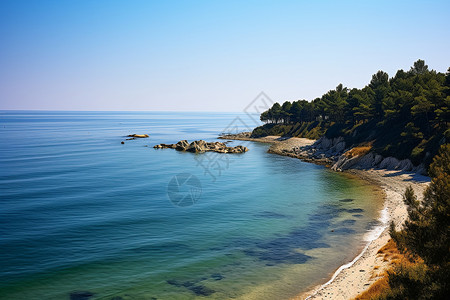 蓝天碧海沙滩背景图片