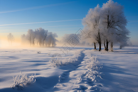 冬日仙境冬天的黎明高清图片