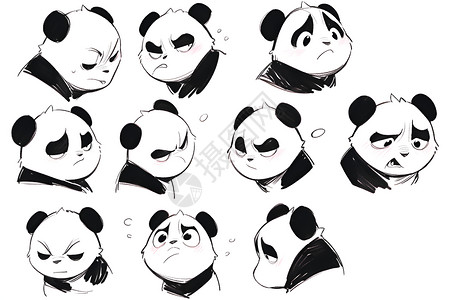 可爱的熊猫们背景图片