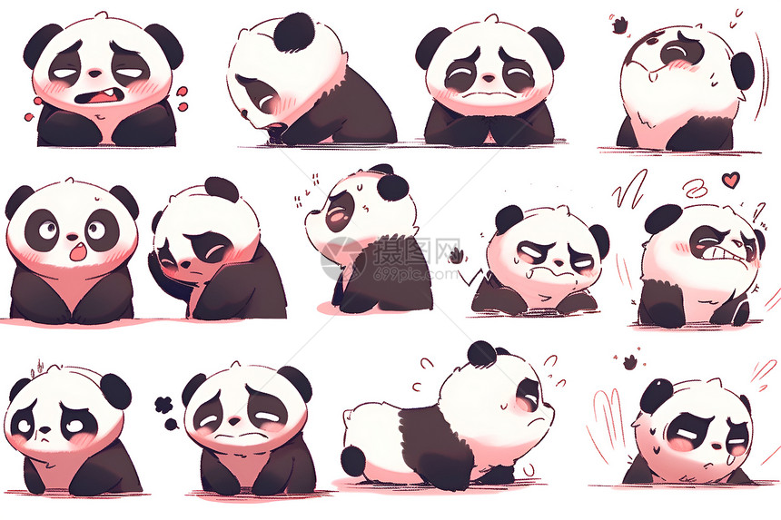 可爱熊猫的表情包图片