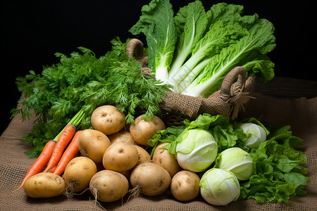 丰盛的蔬菜大集合背景图片