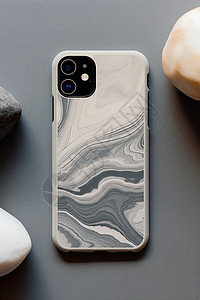 水波纹与金属光泽交相辉映的手机壳背景图片