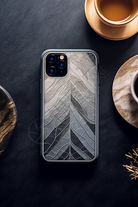 手机壳与水波纹效果的奢华设计背景图片