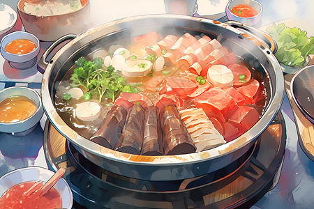 欢乐火锅大餐背景图片