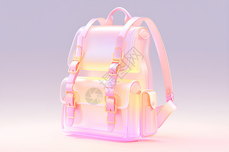透明背包的模型图（插画）背景图片