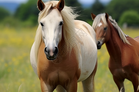 奔腾的骏马动物三匹马高清图片
