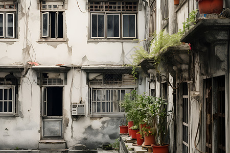 香港的古宅背景图片