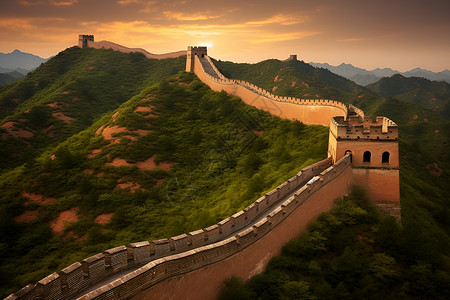 中国长城背景图片