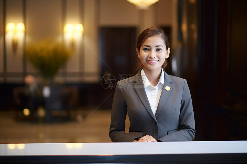 酒店大堂的女职员图片